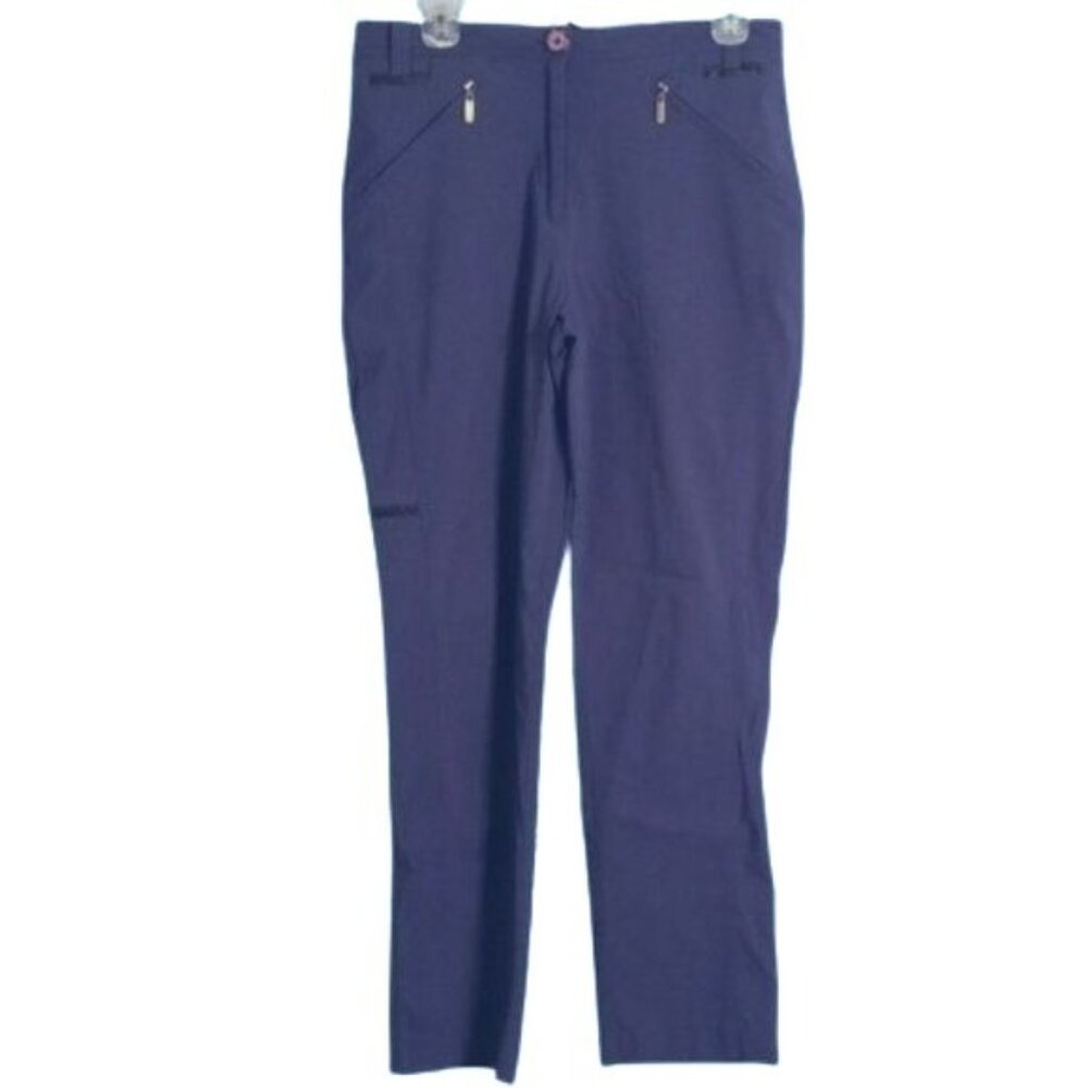 Jamie Sadock Size 10 Pants Womens Purple Button Closure High Waisted Zip Pockets